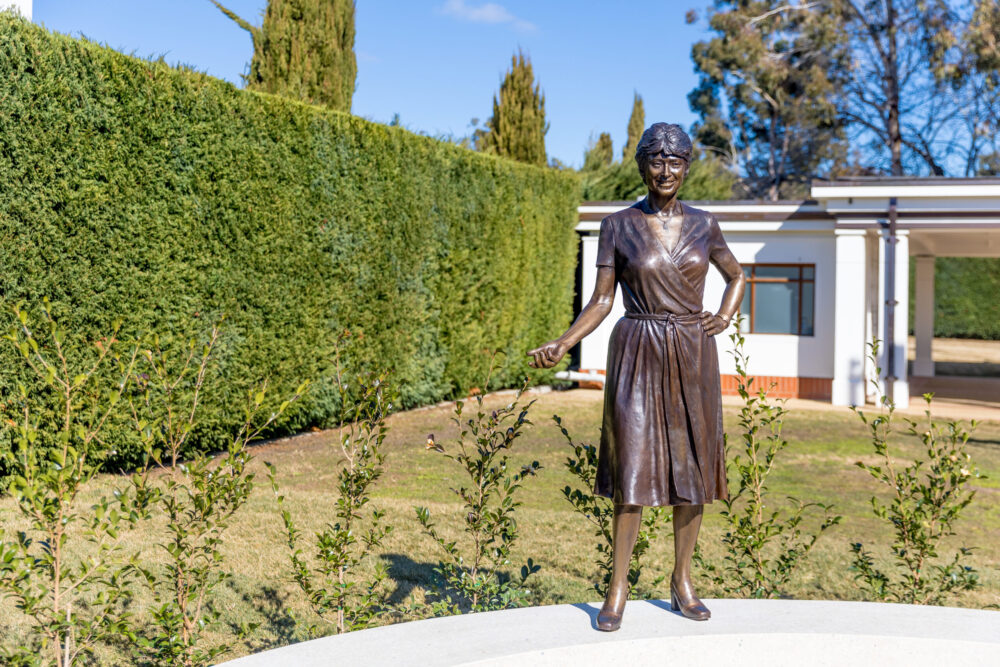 On August 1, 2024, the 40th anniversary of the Sex Discrimination Act, a bronze statue by artist Lis Johnson honoring Senator Susan Ryan AO was unveiled in the Senate Gardens. A key figure in the Act's passage in 1984, Senator Ryan's legacy was celebrated through reflections by Dame Quentin Bryce AD CVO and daughter Justine Butler. Aunty Violet Sheridan delivered the welcome to country. Master of ceremonies Sita Sargent of She Shapes History hosted the event, with an address was delivered by Tara Cheyne MLA minister for the Arts followed by a Q&A with artist Lis Johnson.