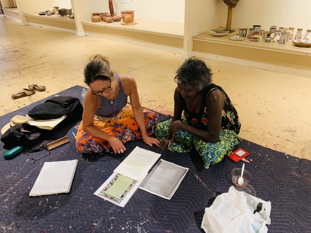 Professor Wright spent thousands of hours working with Yolngu Elders while she wrote and researched her book. Picture: Supplied 