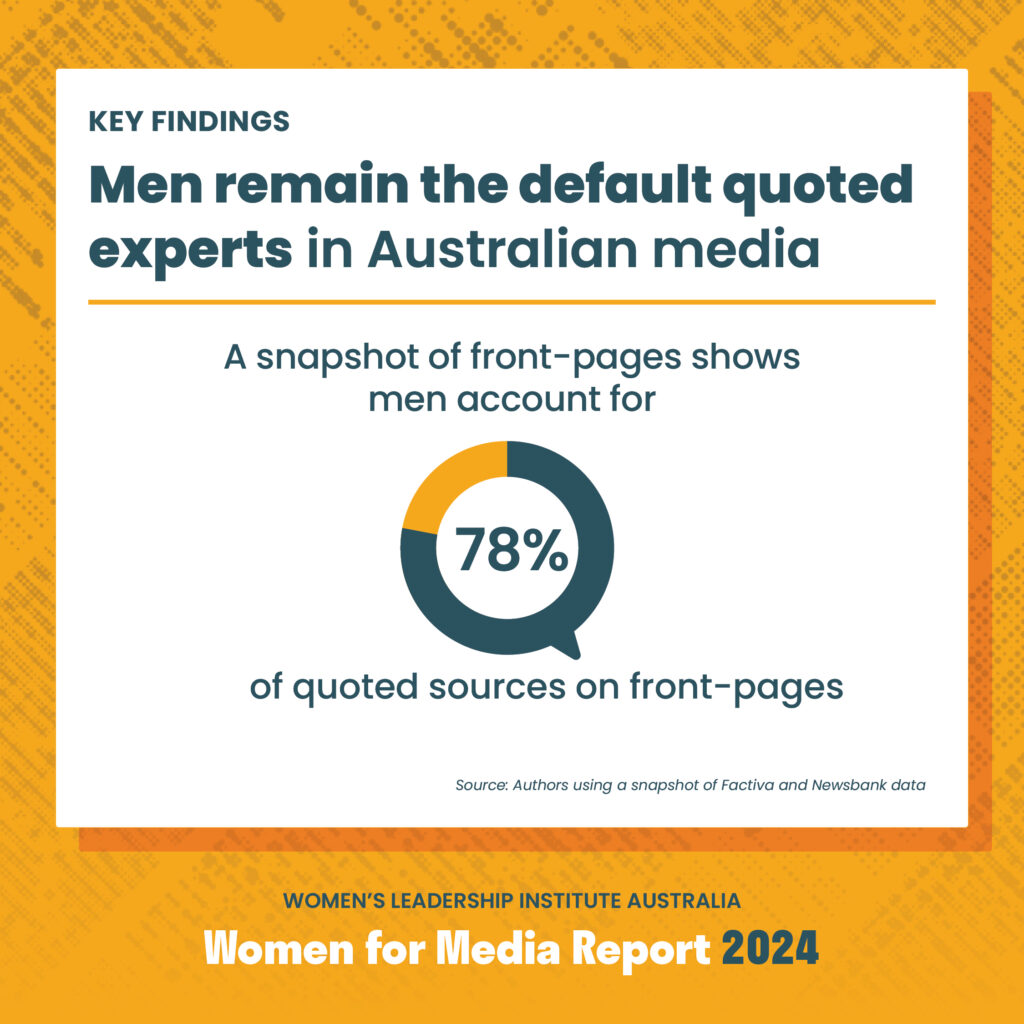 Men in the media remain the default quoted experts. Image: Women for Media Report